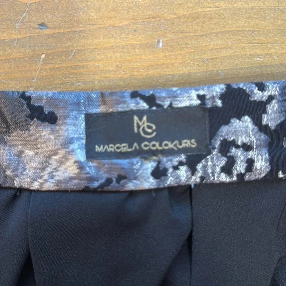 Custom Tailored Sumptuous Black and Silver Brocade Maxi A-Line Skirt